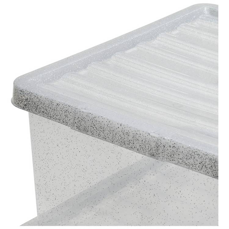 Argos Home glitter storage boxes set of 4 27 litre (British brand)
