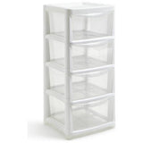 Argos Argos Home 4 Drawer Plastic Storage Drawers - Silver Glitter- Buy online at McGrocer