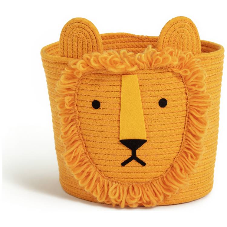 Habitat yellow lion rope kids storage basket (British brand)