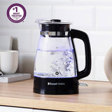 Russell Hobbs glass kettle black 1.7 litre - British product