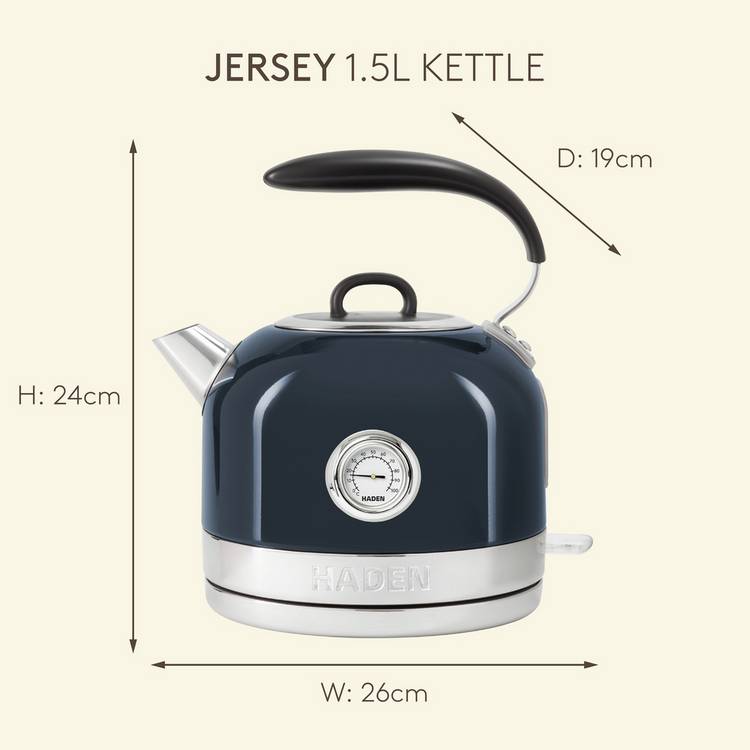 Haden Jersey kettle in Steel Blue 1.5 litre (British brand)