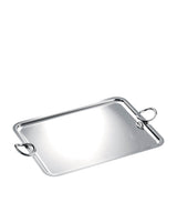 Harrods Silver-Plated Handled Tray with Asymmetric Detailing 53cm x 42cm- Buy online at McGrocer