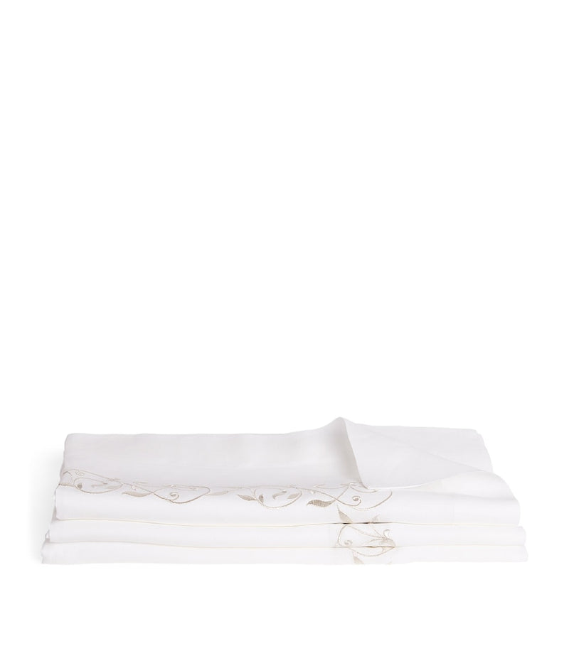 Dea Linen Embroidered Scroll Tablecloth 170cm x 270cm - British product
