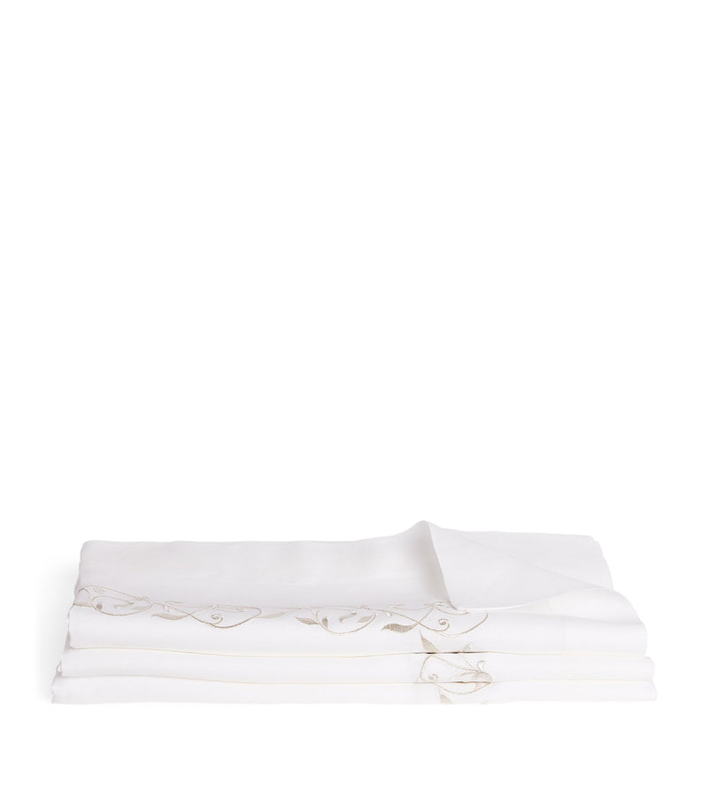 Dea Linen Embroidered Scroll Tablecloth 170cm x 270cm - British product
