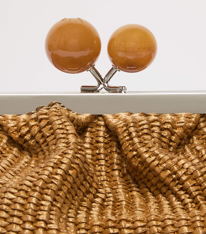 Weekend Max Mara woven Pasticcino clutch bag 21cm (British brand)