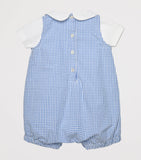 Trotters cotton baby playsuit with lion embroidery, size 0-9 months (British brand)
