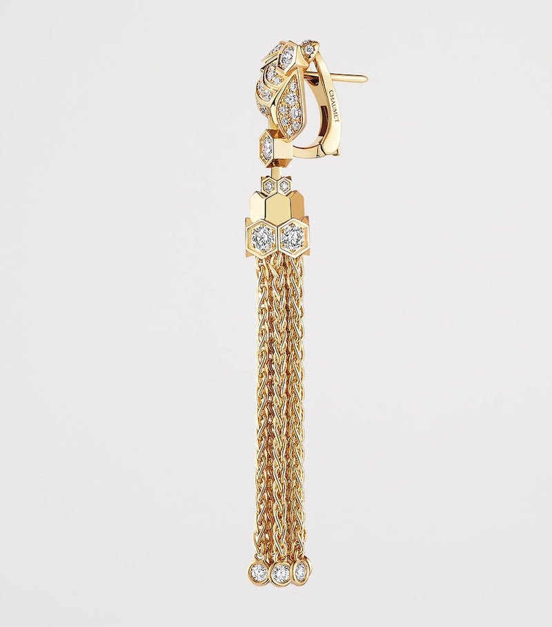 Chaumet Pompon earrings in yellow gold and diamonds (British brand)