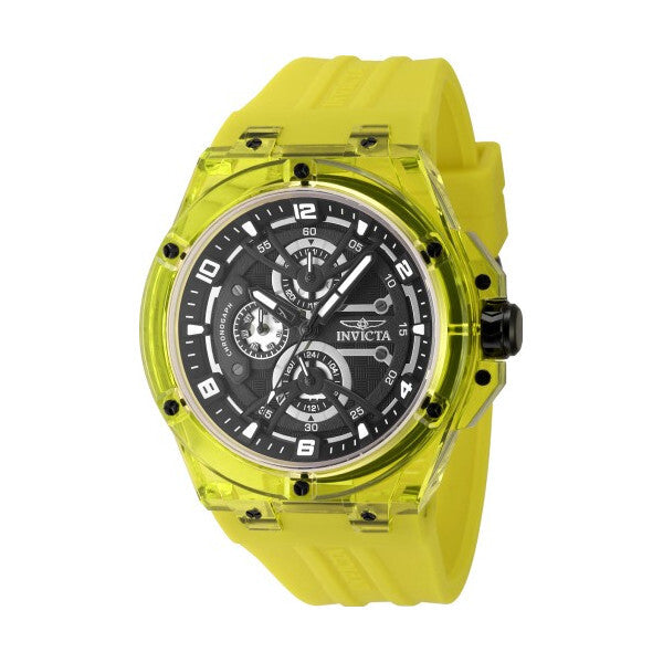 Invicta Black Men's Racing Watch with silicone strap, UK version