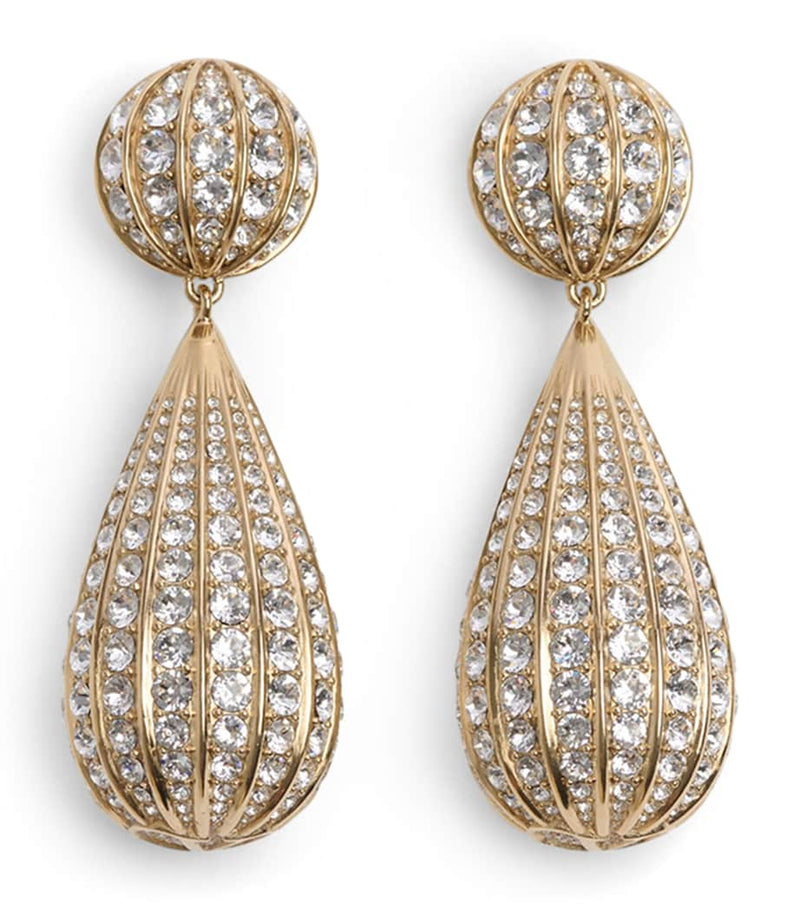 Valentino Garavani crystal clip-on drop earrings (British brand)