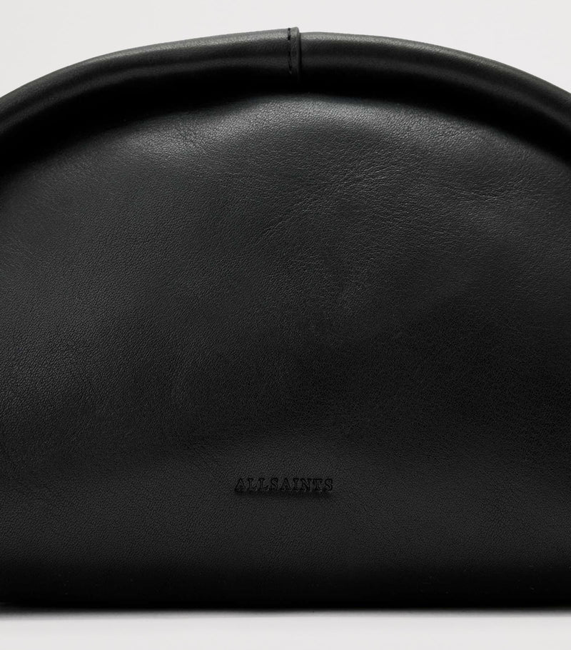 AllSaints Rosalie Arc cross-body bag in calfskin leather, imported from the UK