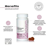 Known Nutrition menopause support vegan gummies (British brand)