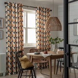 Argos Habitat Geometric Eyelet Curtains Multicoloured 117x137cm- Buy online at McGrocer