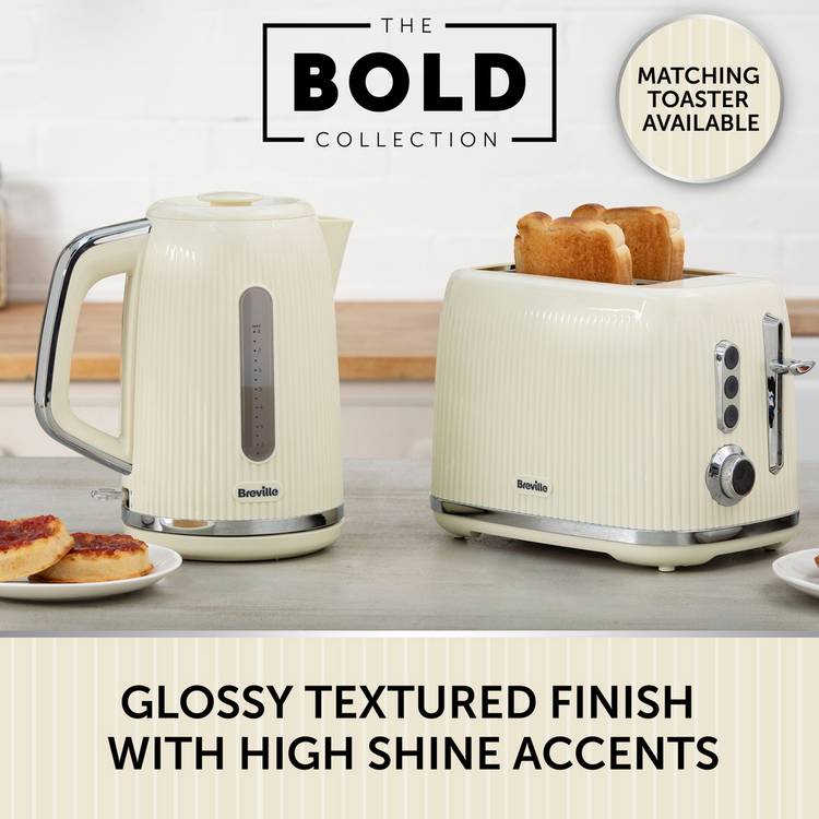 Breville Bold kettle cream and silver 1.7L - British product