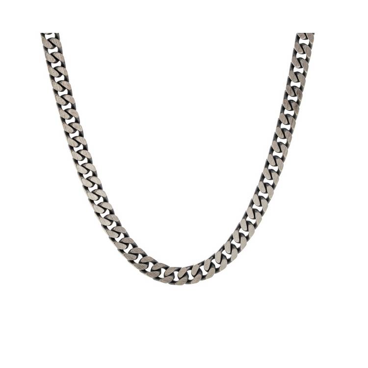 Revere men's oxidized curb chain necklace 50.8cm, UK version