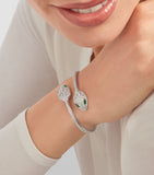 Bvlgari Serpenti bangle white gold diamond emerald, imported from the UK