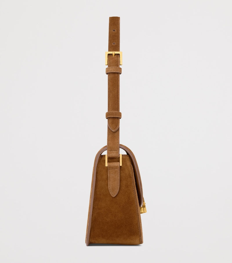 Saint Laurent medium Solferino suede shoulder bag - British product