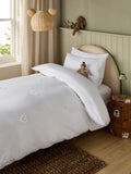 White tufted hearts duvet cover and pillowcase set (British brand)