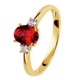 Revere 9ct gold engagement ring with ruby and diamonds, imported from the UK