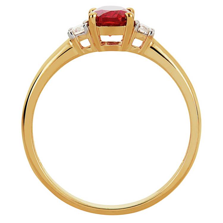 Revere 9ct gold engagement ring with ruby and diamonds, imported from the UK