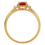 Revere 9ct gold engagement ring with ruby and diamonds, imported from the UK