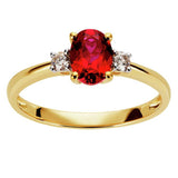 Revere 9ct gold engagement ring with ruby and diamonds, imported from the UK