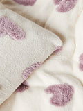 Fleece heart duvet cover and pillowcase set - British product