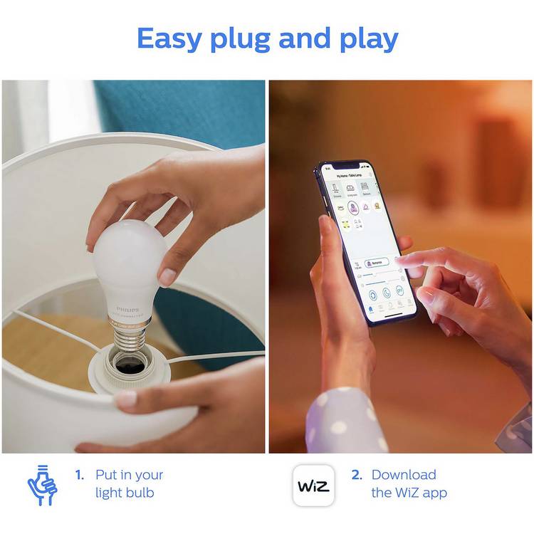 Philips WiZ E27 White Smart Wi-Fi LED bulb, UK version