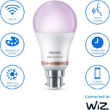 Philips WiZ B22 colour smart LED bulb, UK version