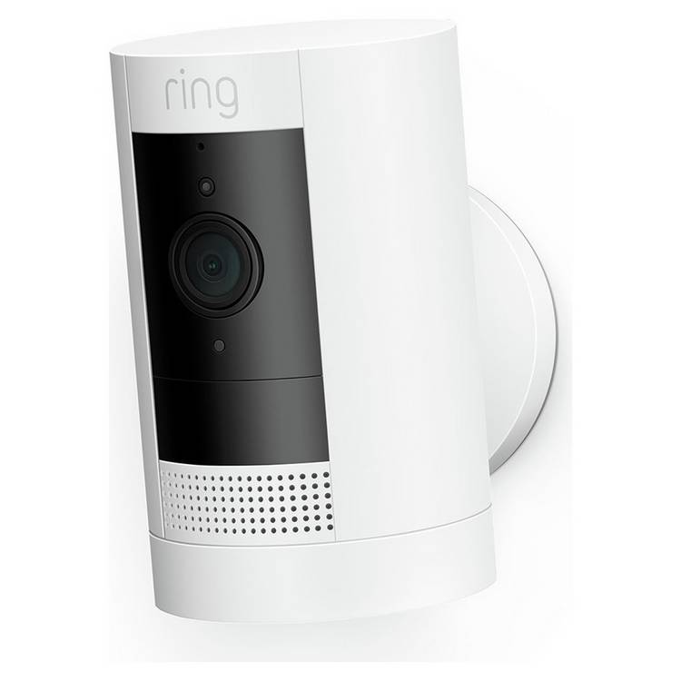 Ring Stick Up Cam Battery white indoor outdoor security camera (British brand)