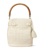 Ralph Lauren small leather bucket bag with burl-wood handle (British brand)