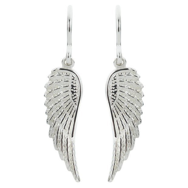 Revere silver wing drop earrings, UK version