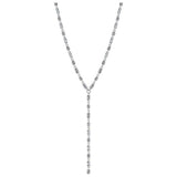 Lipsy silver baguette glass drop pendant necklace 46cm, imported from the UK