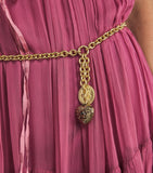 Chloé heart chain belt gold-tone faux pearl, imported from the UK
