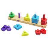 Melissa & Doug wooden shape sorter stacking toy - British product