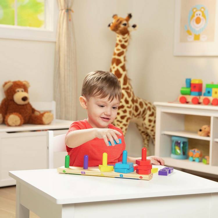 Melissa & Doug wooden shape sorter stacking toy - British product