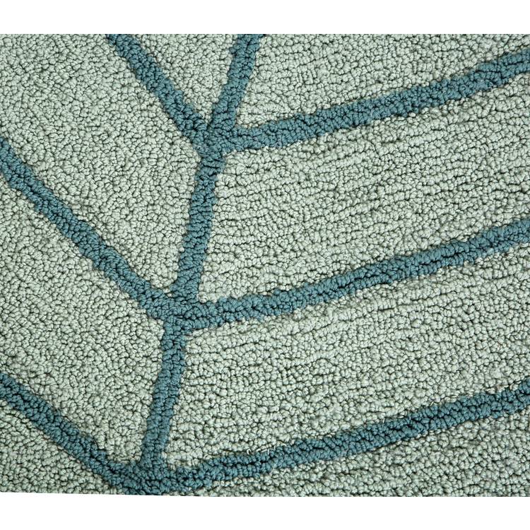 Habitat leaf-shaped green cut pile rug 80x110cm - British product