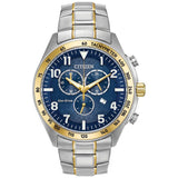 Citizen men's Eco-Drive watch with blue dial 47mm - British product