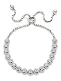 Silver Cubic Zirconia Halo Bracelet 26cm (British brand)