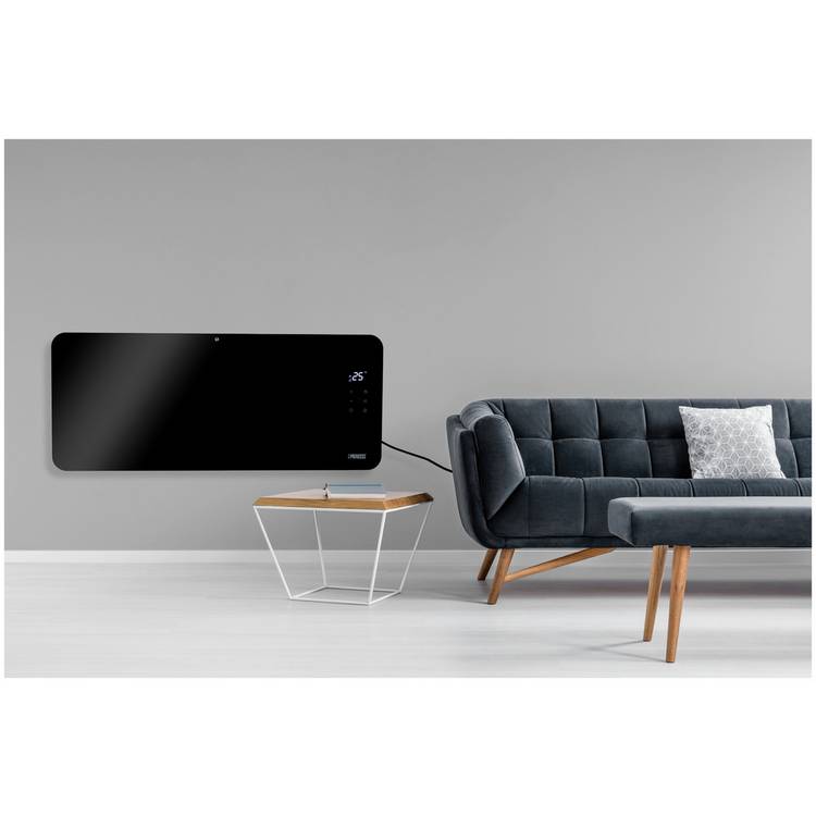 Princess glass panel heater 2kW black, UK version