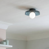 Argos Habitat Jonna Dark Blue and Glass Bathroom Flush Ceiling Light- Buy online at McGrocer