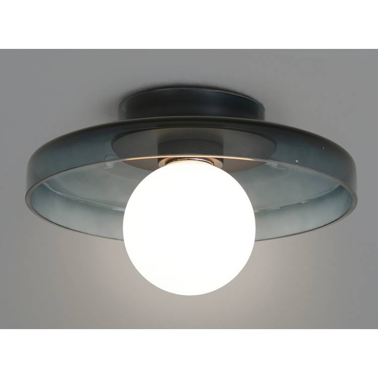 Habitat Jonna bathroom flush ceiling light dark blue glass - British product