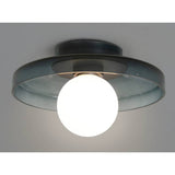 Habitat Jonna bathroom flush ceiling light dark blue glass - British product