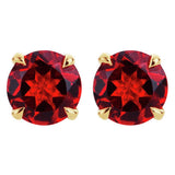 Revere 9ct yellow gold created ruby stud earrings - British product