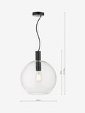 Dar Lighting Black Zulu pendant ceiling light 35cm, imported from the UK