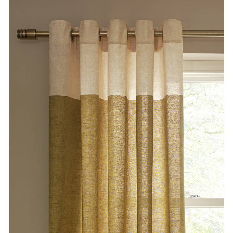 Habitat lined eyelet curtains natural 117x137cm, imported from the UK