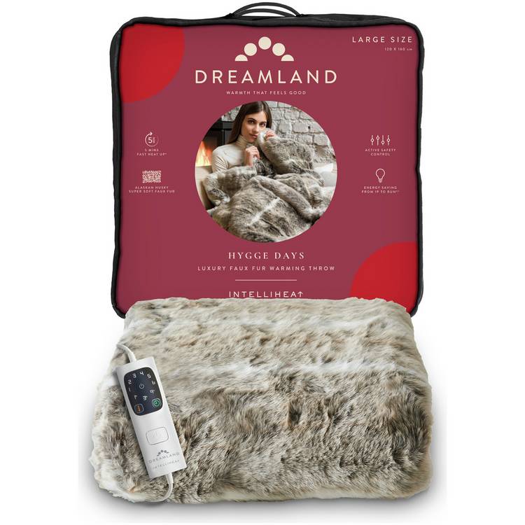 Dreamland faux fur husky heated throw large, UK version