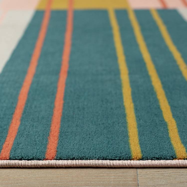 Argos Home abstract stripe coral rug 120x170cm, imported from the UK