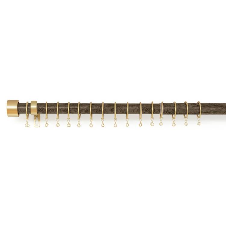 Argos Home walnut effect curtain pole 110-300cm, imported from the UK