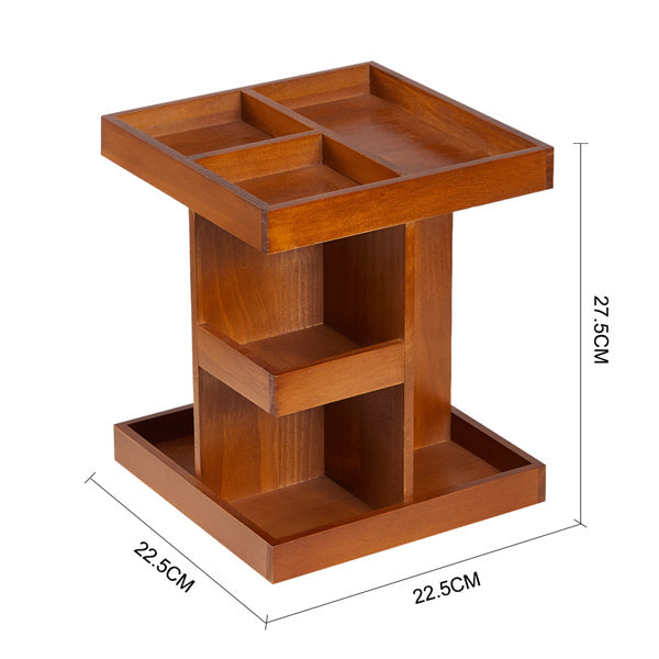 Livingandhome swivel retro makeup organizer red brown (British brand)