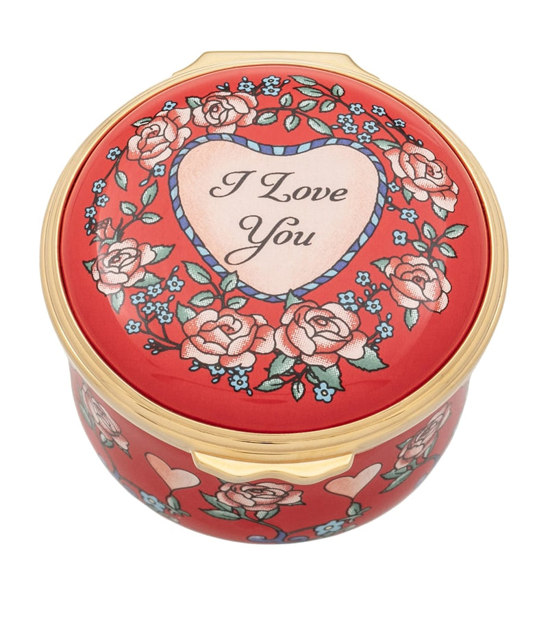 Halcyon Days enamel I Love You box H3cm x W4.5cm - British product